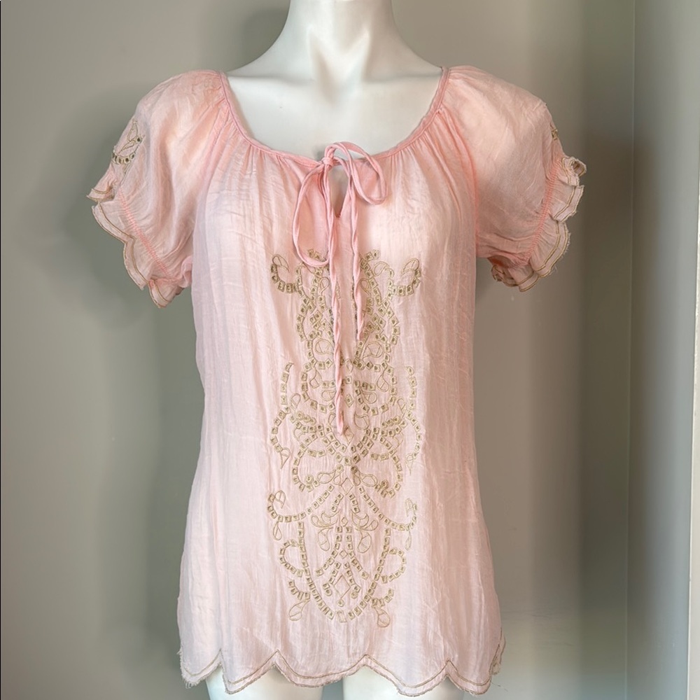 Sisters Pink Embellished Top Medium